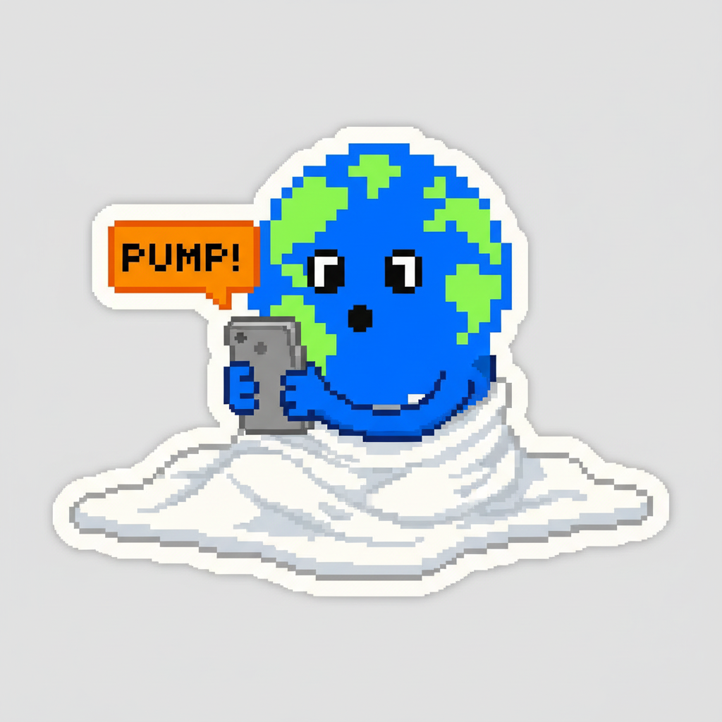 Mascot, startled awake, tangled in bedsheets, frantically checking its phone as a notification blazes, "PUMP!