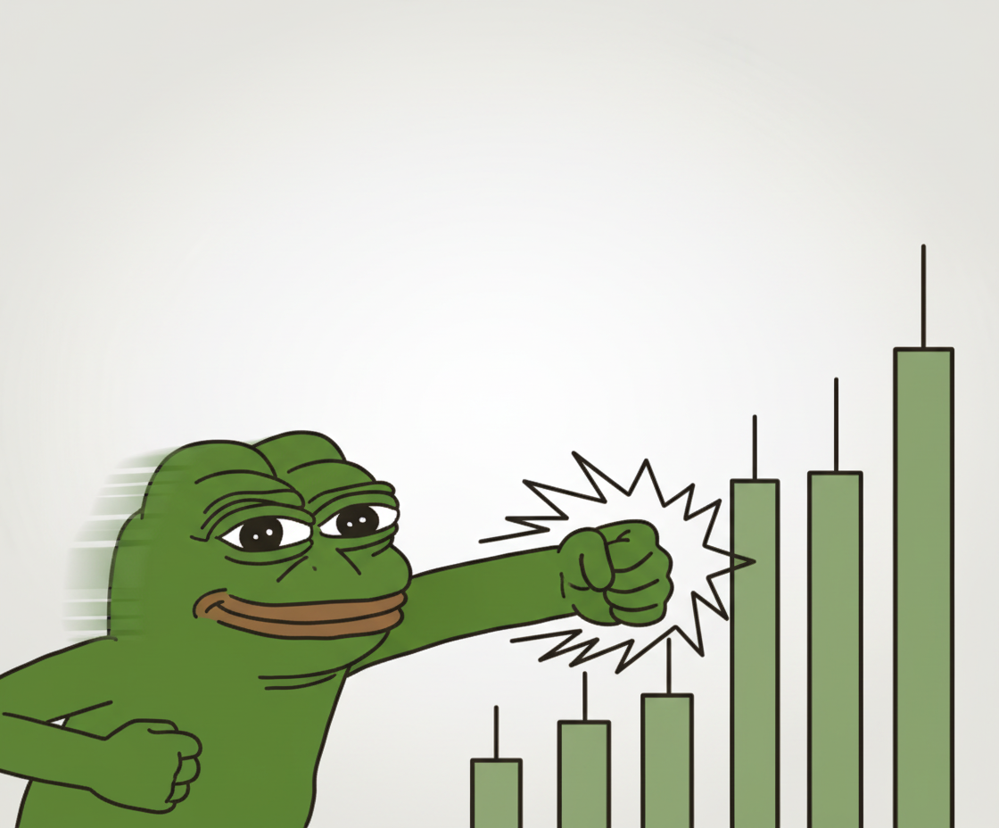 pepe punching candles up the chart